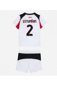 AC Milan Pervis Estupinan #2 Babyklær Borte Fotballdrakt til barn 2025-26 Korte ermer (+ Korte bukser)